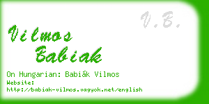 vilmos babiak business card
